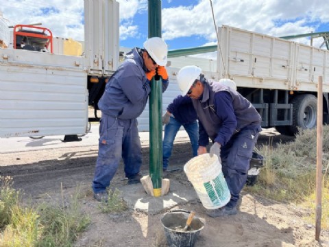 Avanza obra de iluminación y reconversión lumínica en la Ruta Provincial 1
